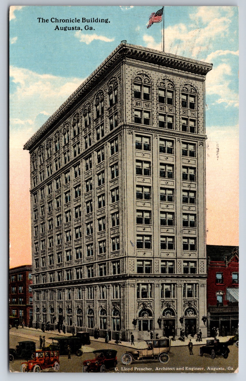 The Augusta Chronicle Newspaper Building Augusta Georgia GA 1916 Postcard