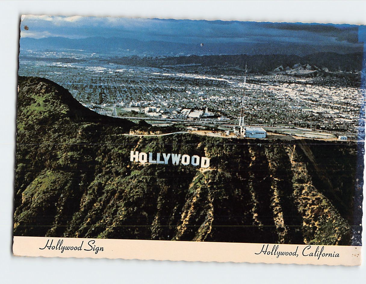 Postcard Hollywood Sign California USA