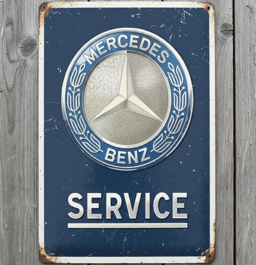 Mercedes Benz Service 8 x 12 Vintage Novelty Metal Sign Made In USA New