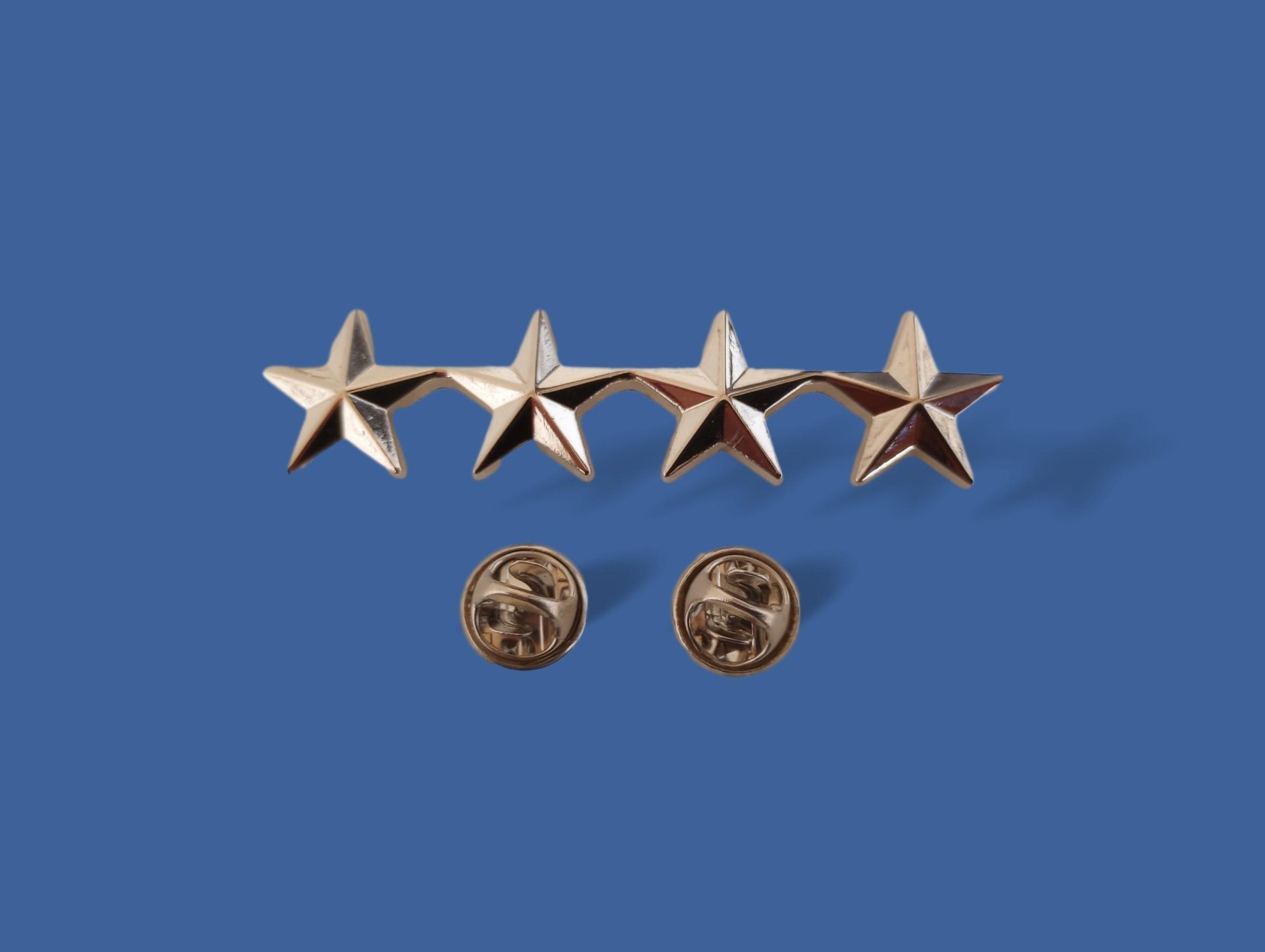U.S MILITARY FOUR STAR GENERAL PIN SILVER COLLAR INSIGNIA PIN LAPEL