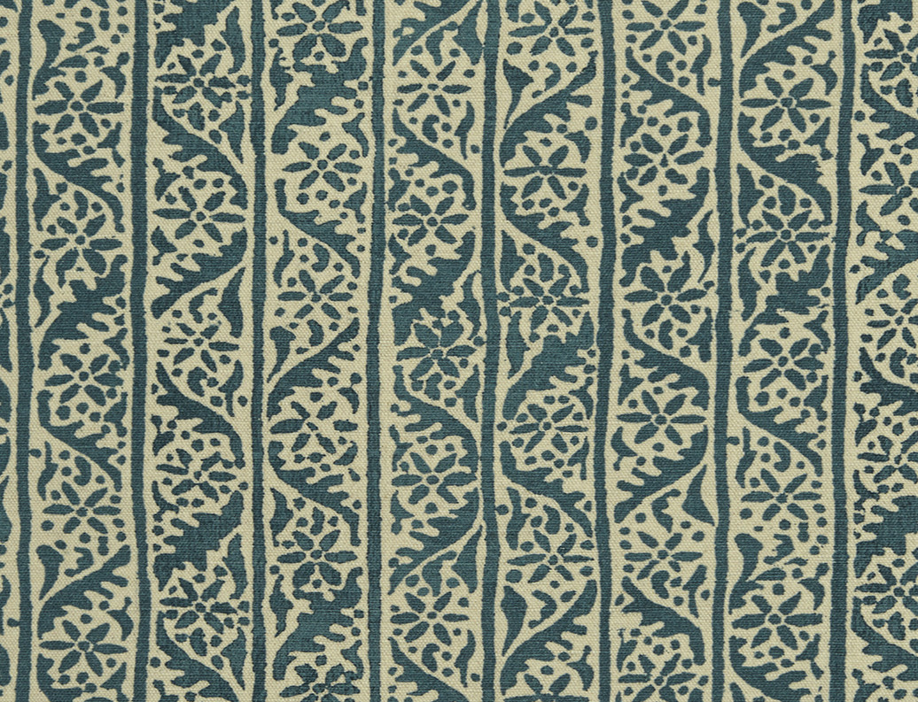 George Spencer Twining Ivy Stripe Print Fabric- Hedera / Pacific 1.85 yds 390/01