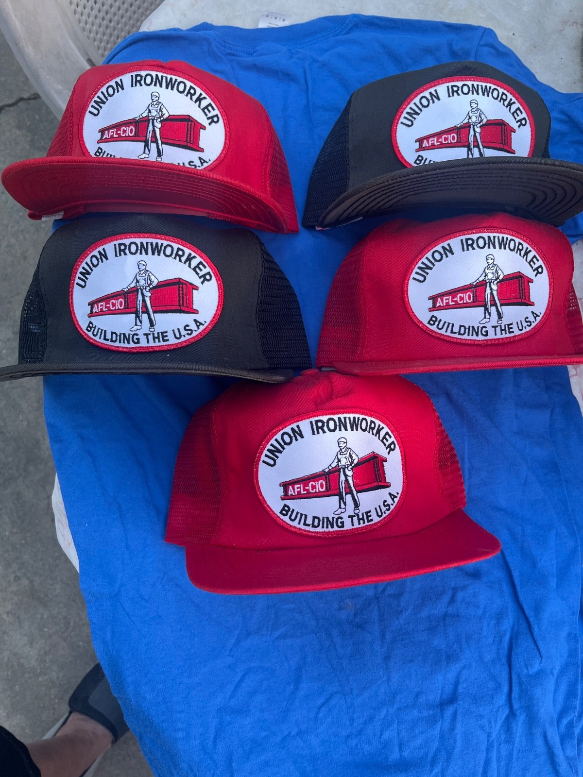 Union Ironworker AFL-CIO Vintage Snapback trucker  Hat’s 5ea.  made in 🇺🇸