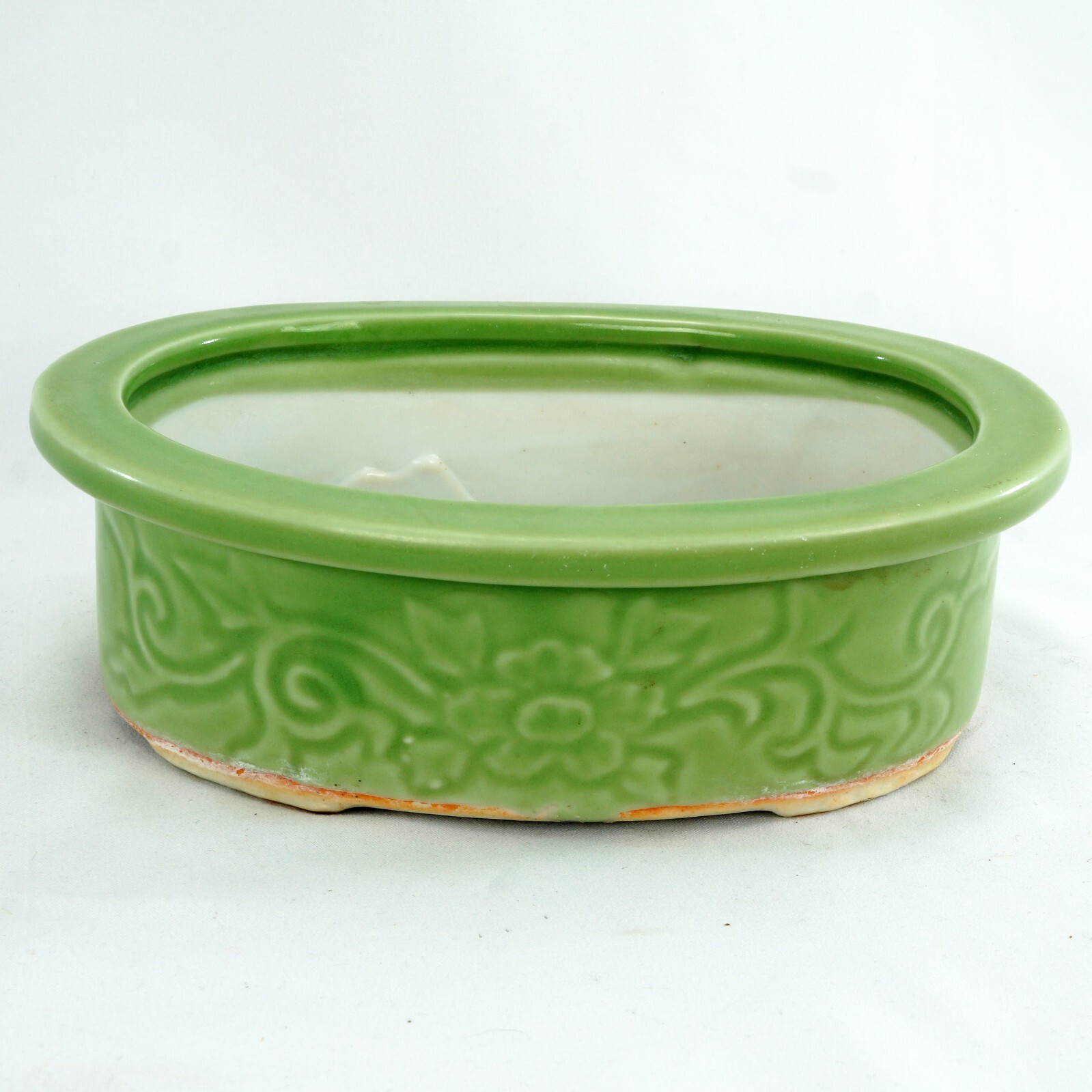 Japanese Porcelain Celadon Footed Bulb Pot 1920's/30's