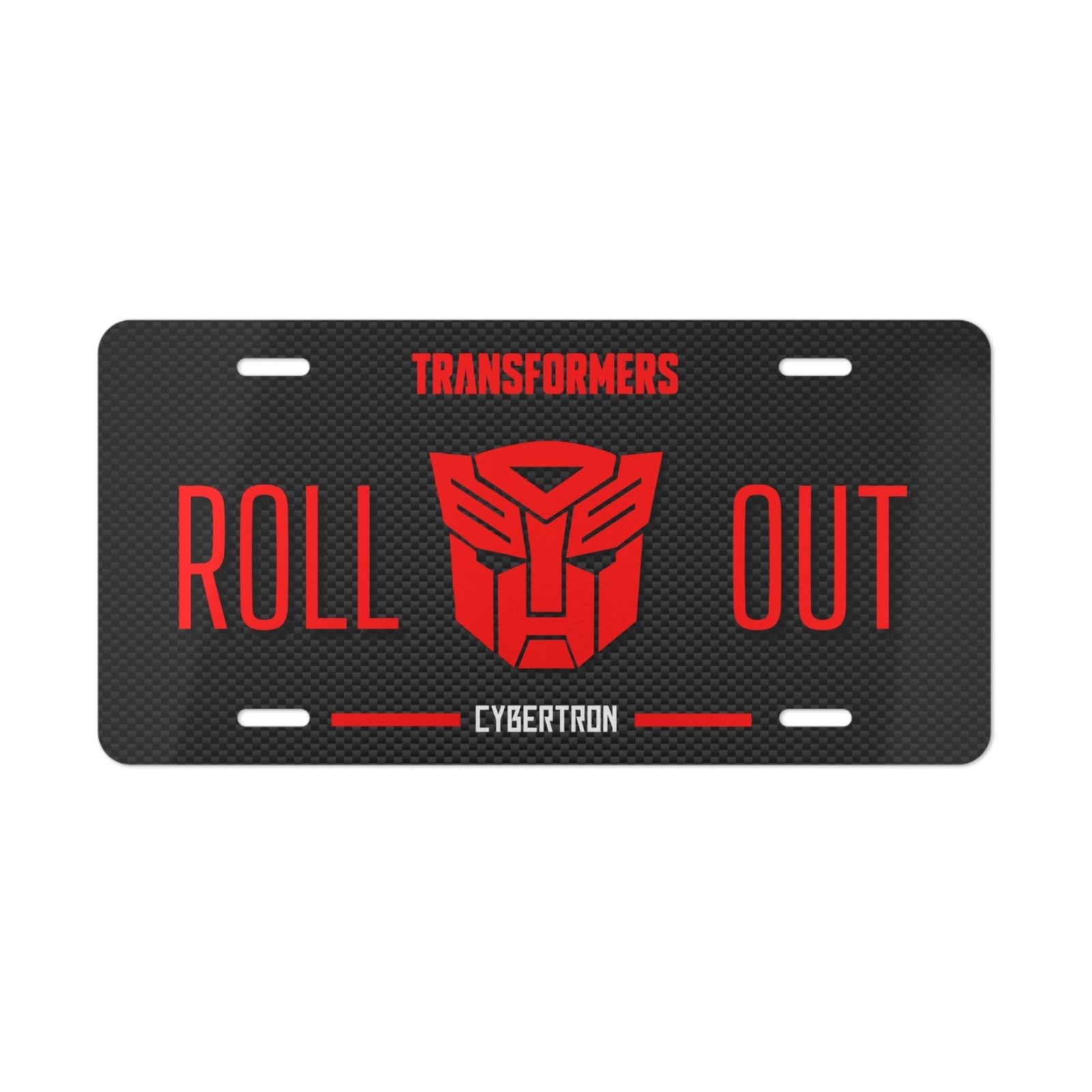 Simulated Carbon Fiber Transformers Robot License Plate Auto Car Tag
