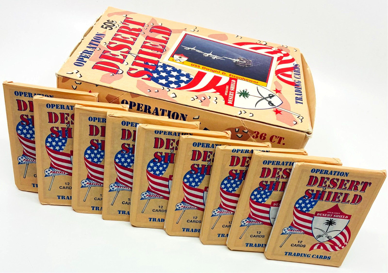 1991 Pacific Operation Desert Shield (9) Nine Factory Sealed Packs - War History