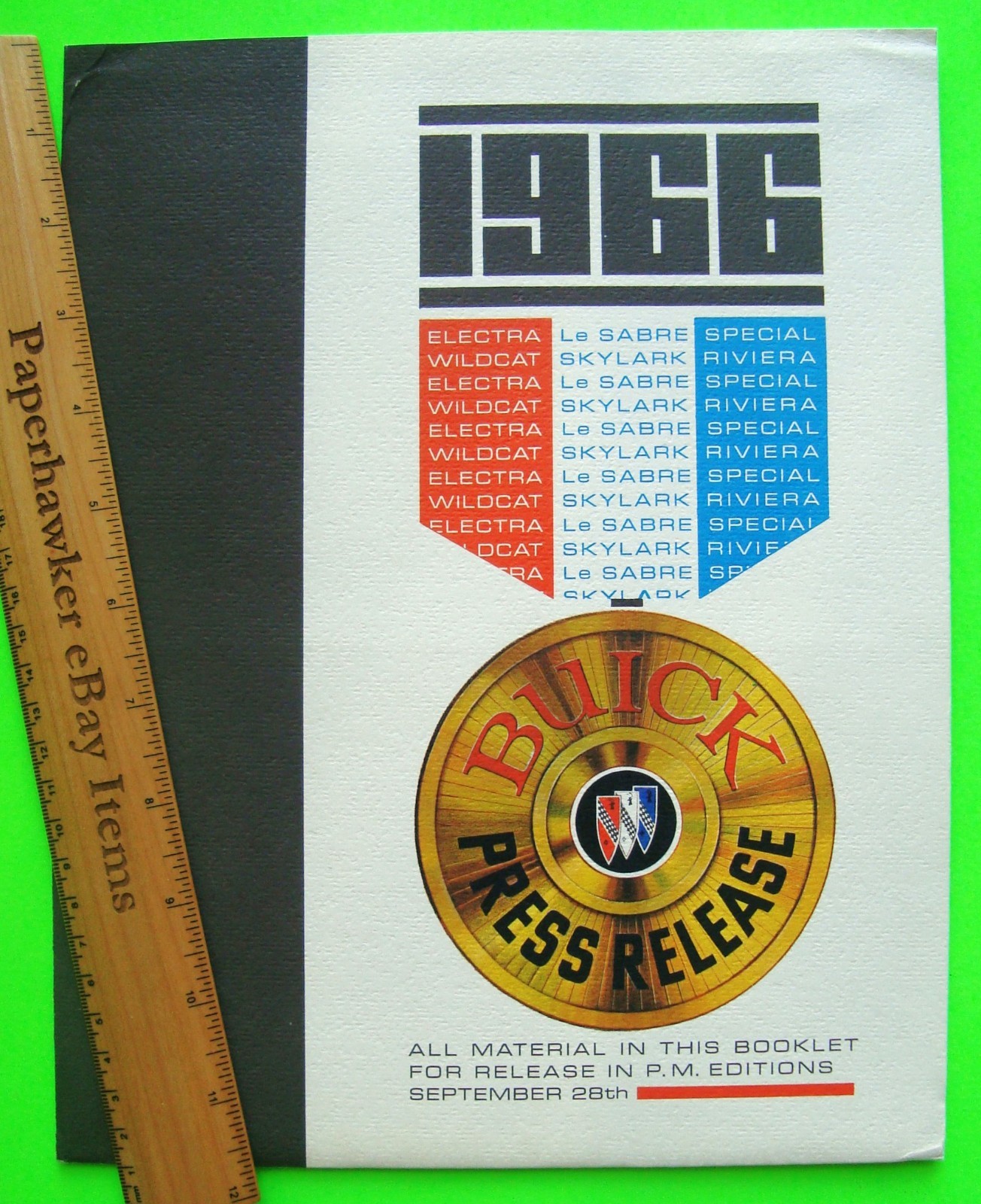 1966 BUICK PRESS KIT Brochure WILDCAT CONV\'T Skylark ELECTRA HARDTOP Photos XLNT