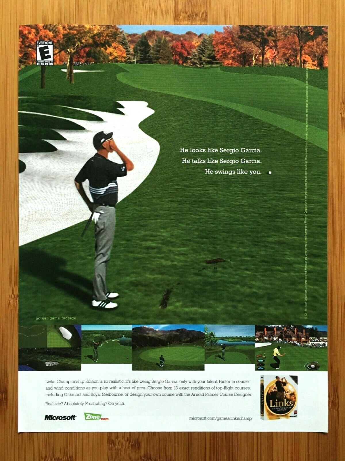 Links Championship Edition PC 2001 Print Ad/Poster Golf Video Game Man Cave Art