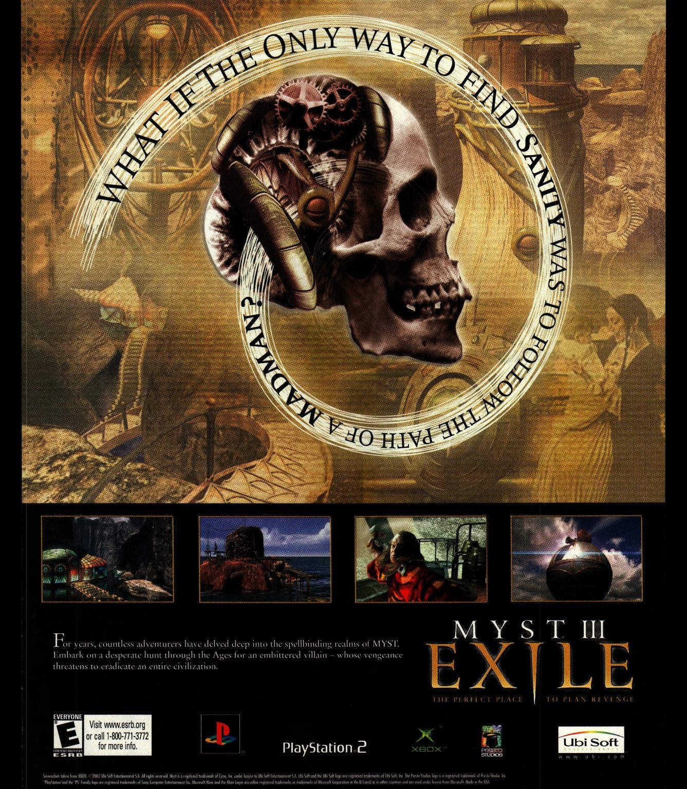 Myst III Exile Ubi Soft Vintage Video Game Magazine Print Ad PS2 Xbox 2002