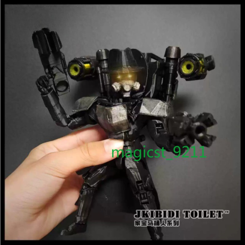 Skibidi Toilet Black Hand Gang 3.0 Titan Monitor Man Figure LED Light Model Toy