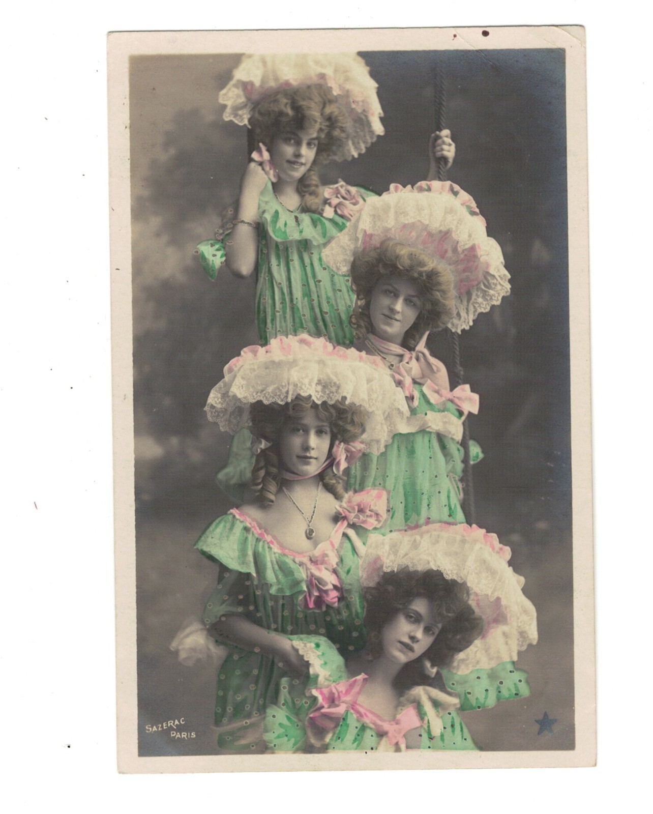 SB2161 FAMOUS VICTORIAN GLAMOUR BEAUTIES POSING TOGETHER RPPC