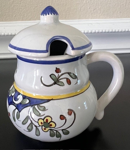 Vintage Geo Martel Decor Rouen Floral sugar bow Honey