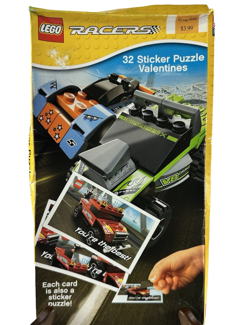 RARE 2009 LEGO Racers 32-Sticker Puzzle Valentine Cards Sealed MelloSmello Y2K