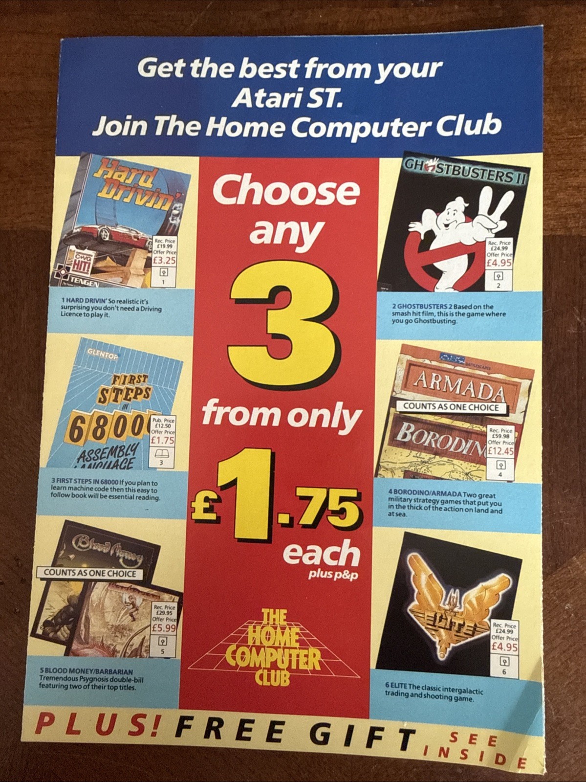 Atari ST Home Computer Club Advertisement (Atari ST, 1990) Pull-out Ad