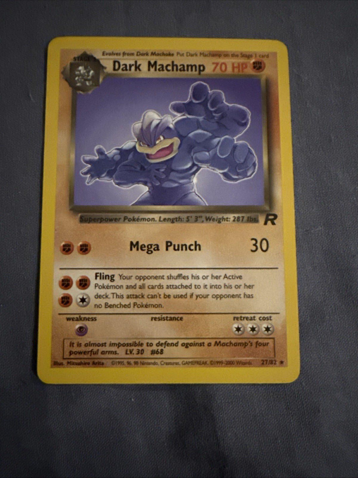 Pokémon Dark Machamp TCG Team Rocket Regular Rare Card 27/82 Unlimited LP