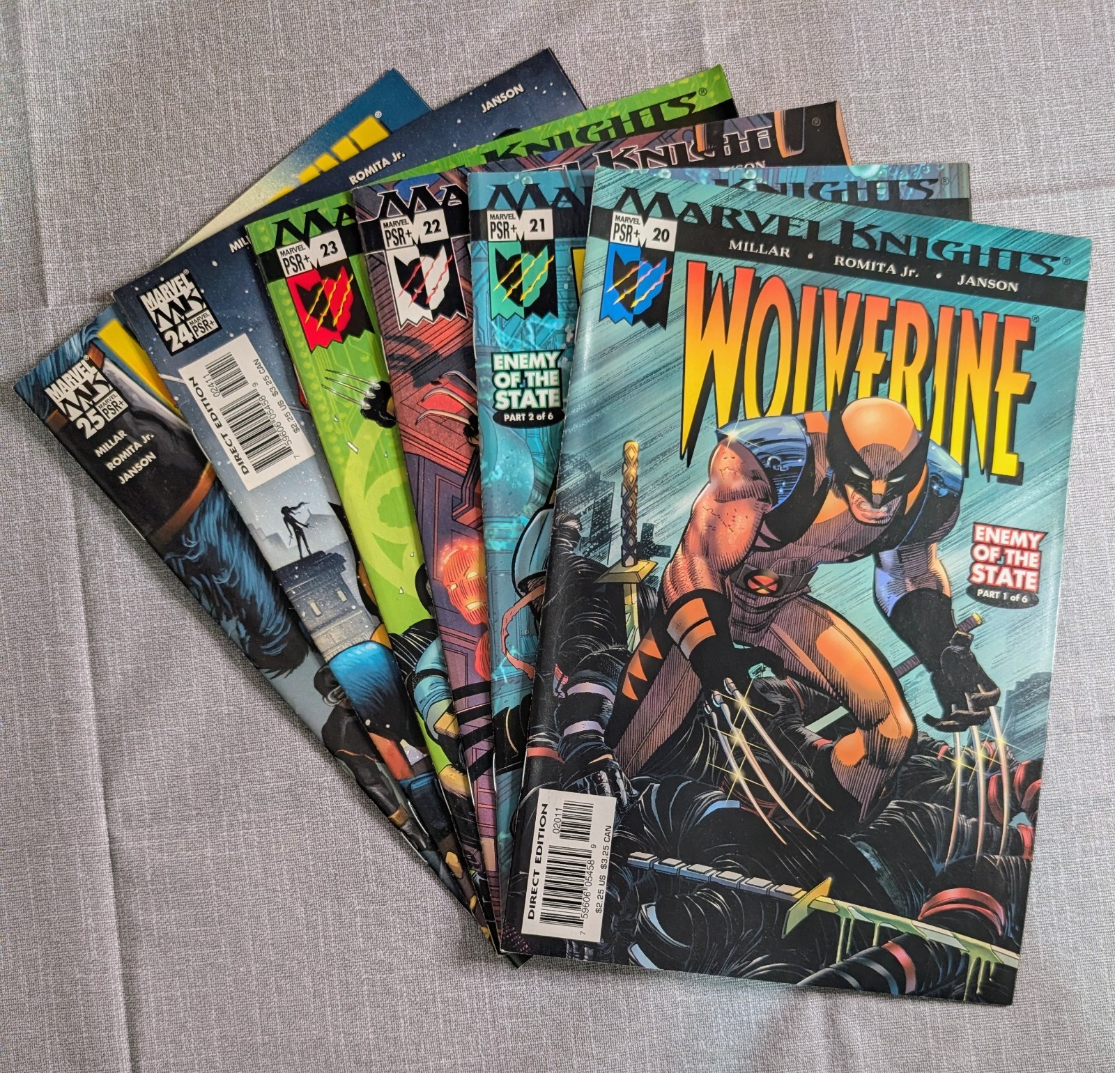 WOLVERINE 20-25 COMPLETE SET ENEMY OF THE STATE MARK MILLAR ROMITA JR MARVEL NM