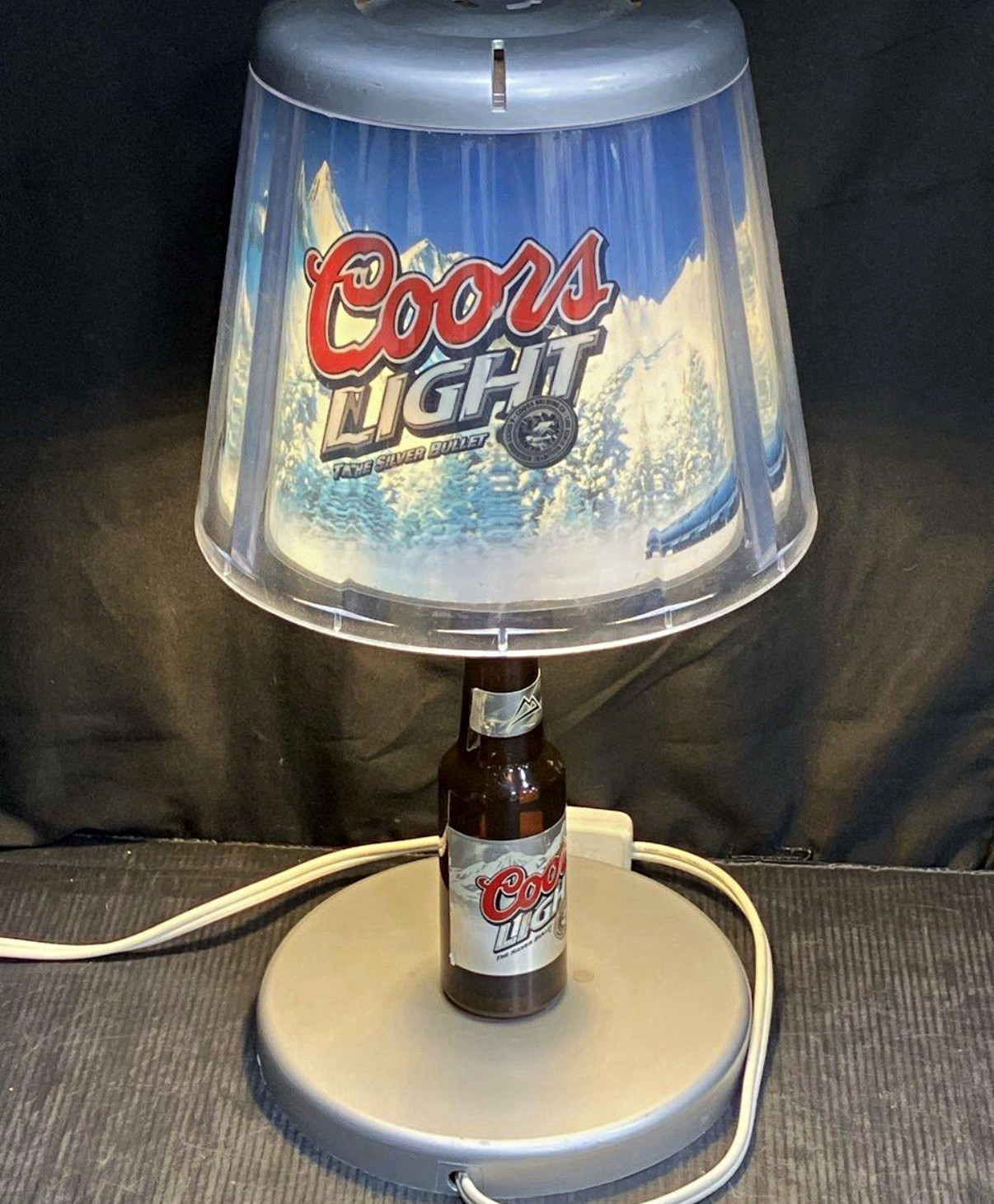 Coors Breweriana Coors Light Beer Bottle Table Lamp Bar Sign