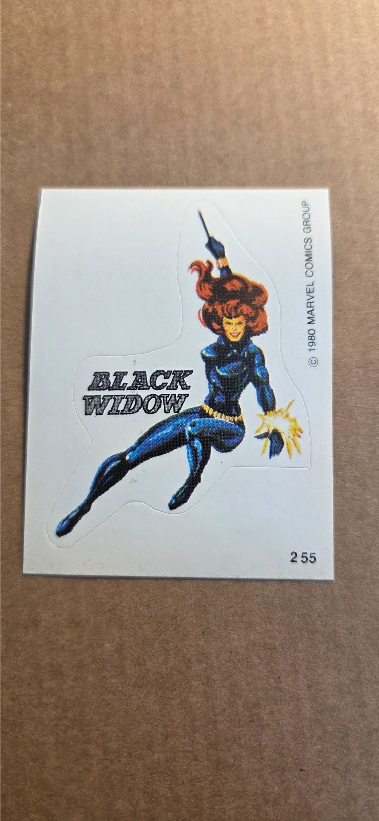1980 MARVEL COMICS TERRABUSI STICKER BLACK WIDOW #255 NM*