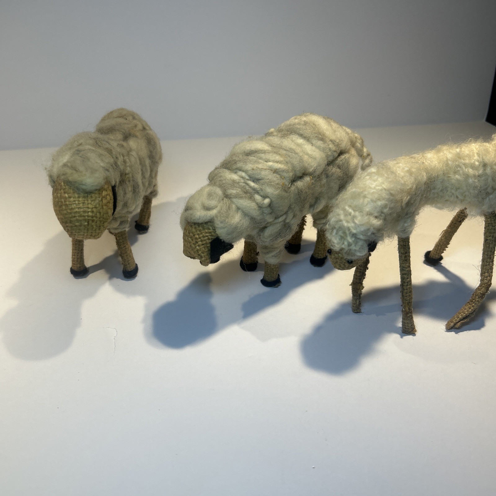 VTG 3 Natural Spun REAL WOOL Felt Burlap Sheep