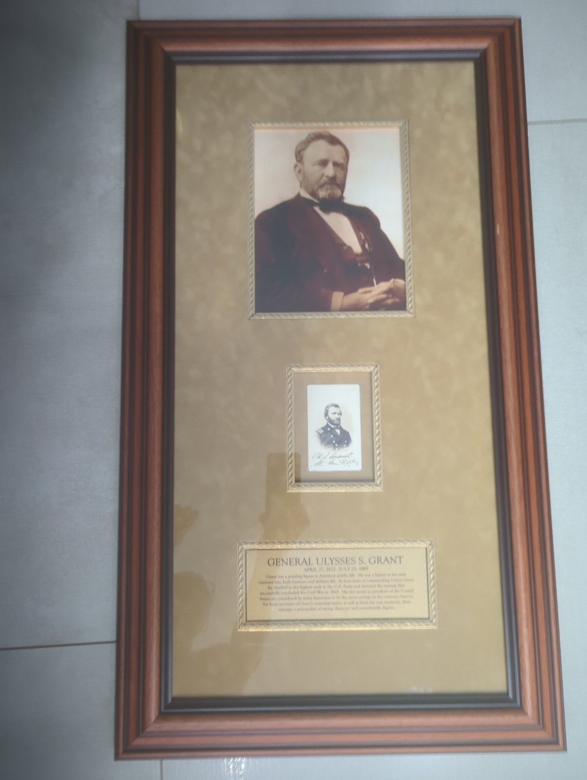 General Ulysses S. Grant Civil War 18th President Signed Framed COA Ships Free K