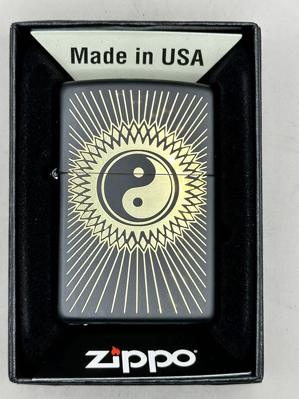 Limited Edition Yin Yang Symbol Black Matte Zippo Lighter NEW Only 100 Made