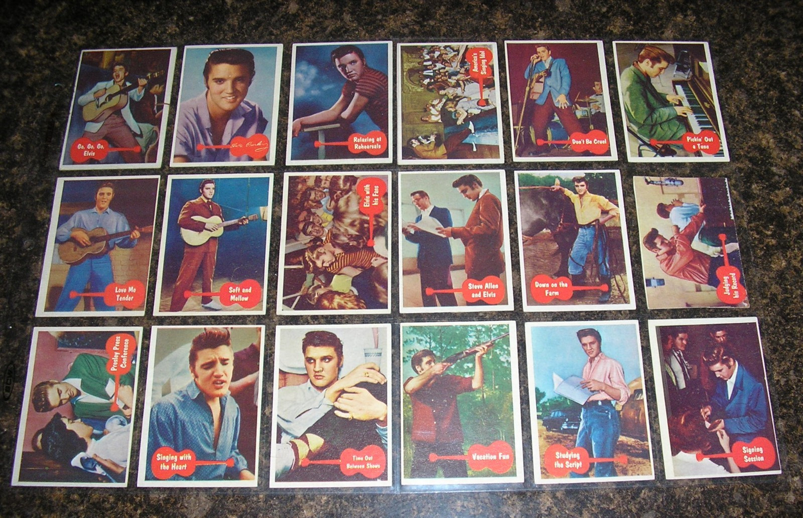 1956 Topps Bubbles Elvis Presley 65 of 66 Trading Card Set in Sheets