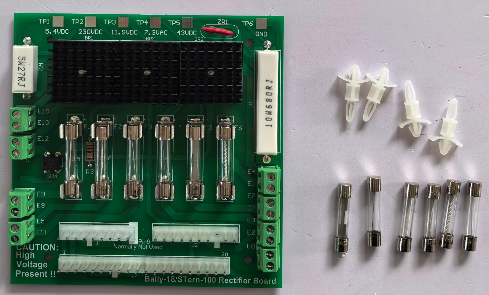 Rectifier Board for Early Bally/Stern Pinball Machine Games - Solderless