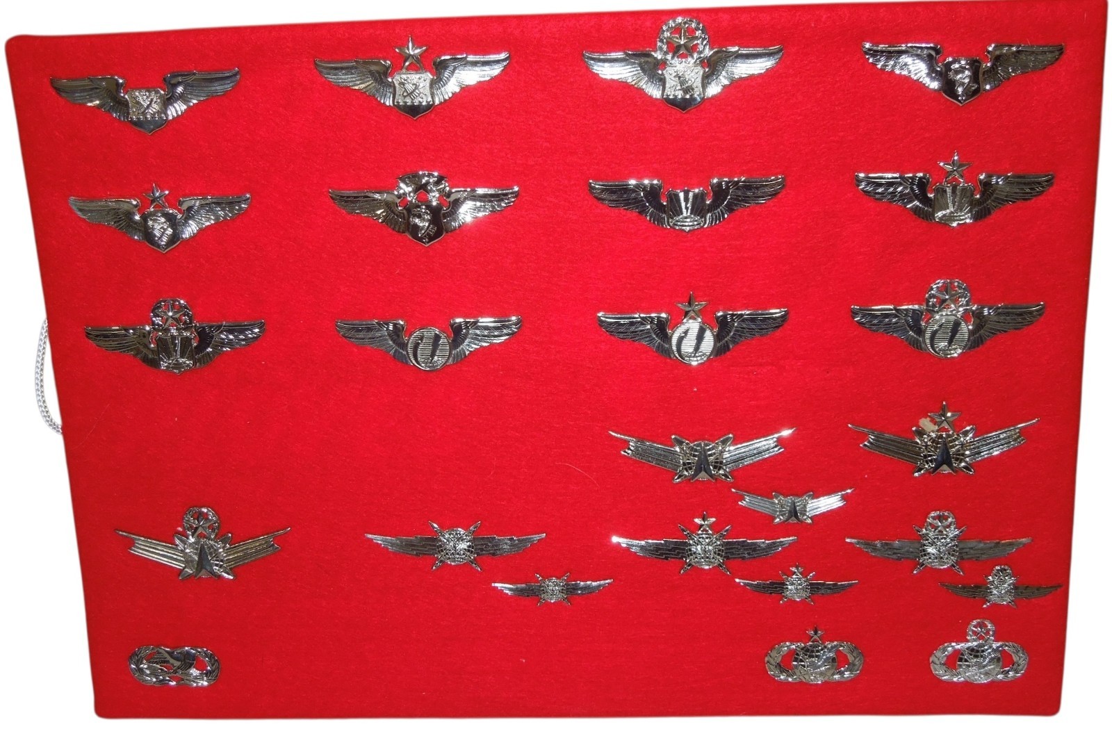 Modern USAF Air Force Astronaut Wings Space Pins Insignia Display Board