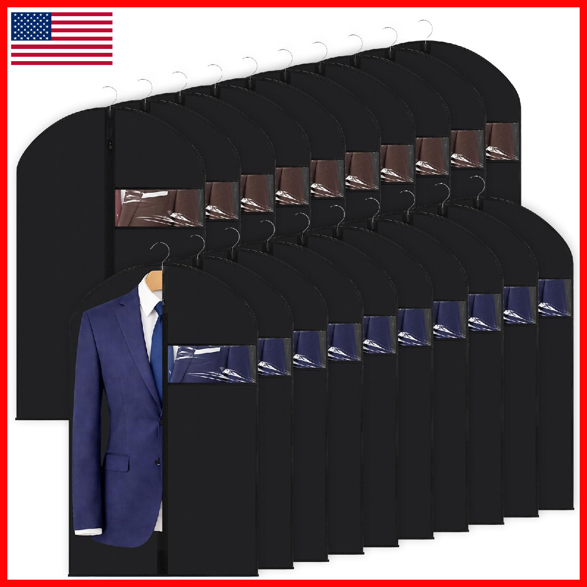 Amylove 20 Pcs 24 X 43 Inch Suit Bag Bulk For Travel And Closet Storage Garment