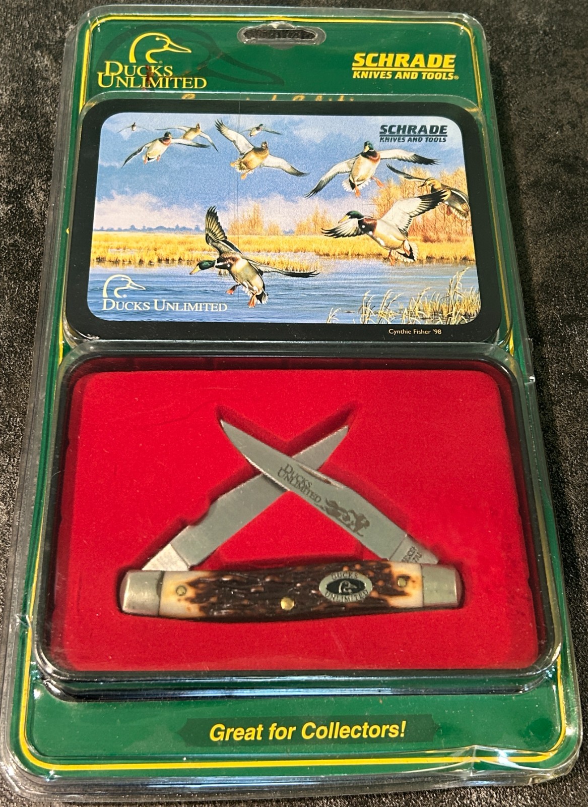 1998 SCHRADE USA Ducks Unlimited Special Edition 77UH Muskrat Sealed Clam Pack