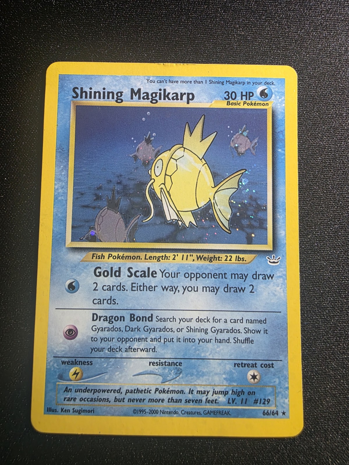 Pokemon Shining Magikarp 66/64 Neo Revelation Holo Vintage WOTC 2001 Card DMG