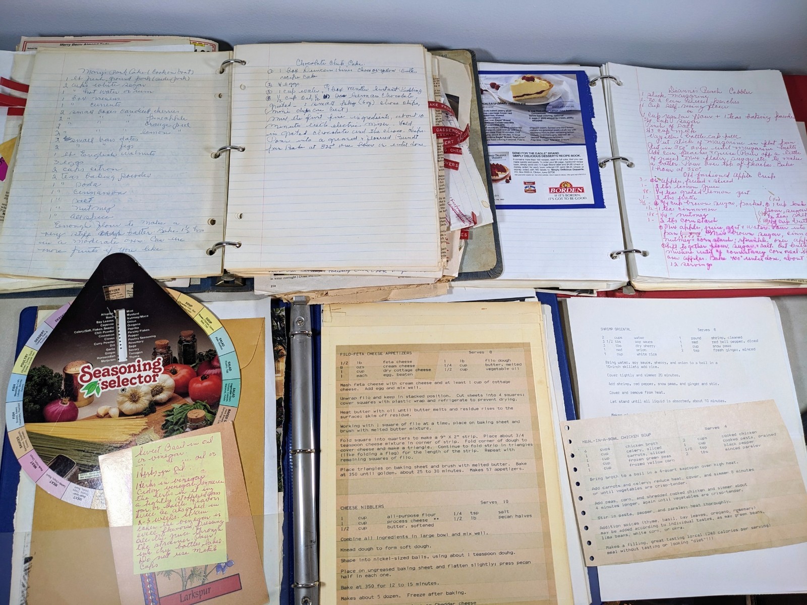225+ Vintage Handwritten Recipes 3 Binders Cottagecore Huge Lot Ephemera Grandma