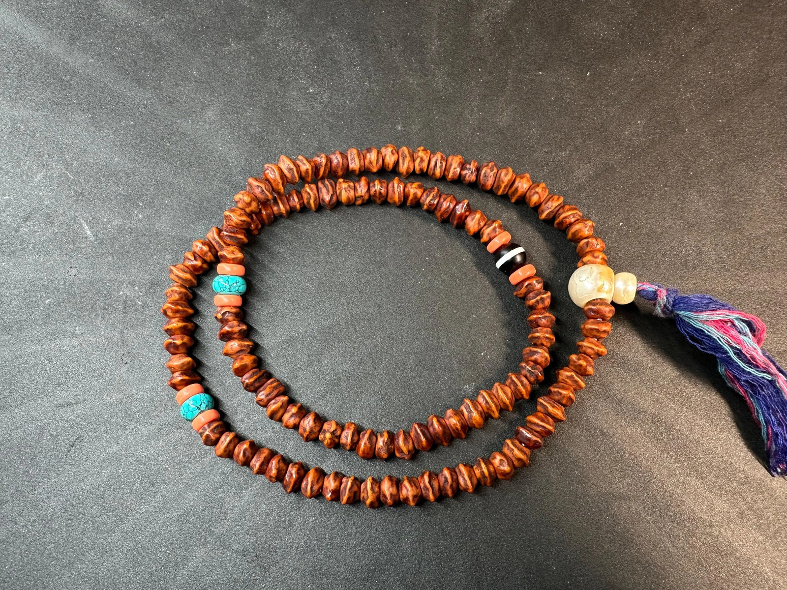108 Baixiang Seed Mala Necklace | Tibetan Prayer Beads | Old Pearl Guru Bead |