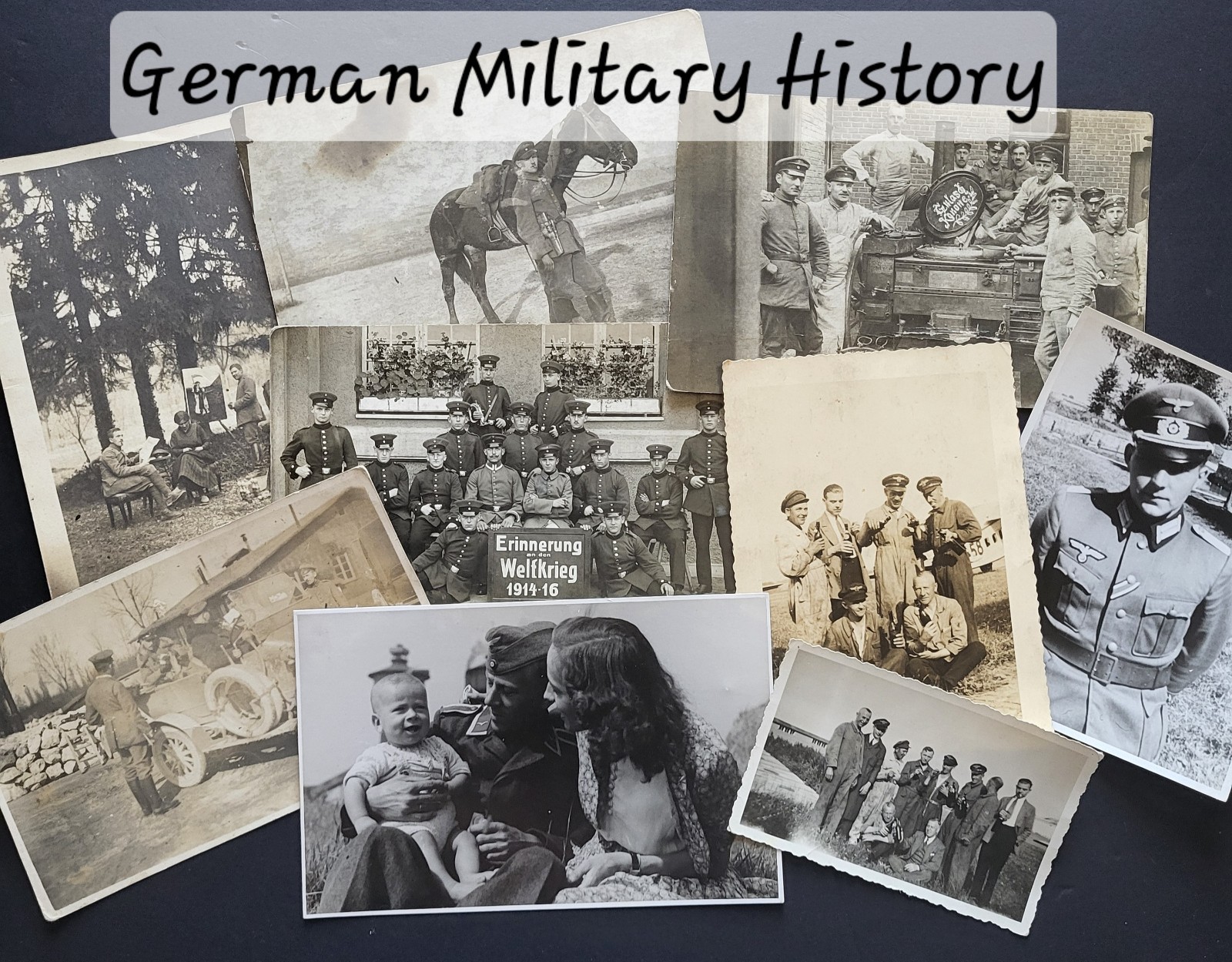 9 GERMAN WWI RPPC Real Photo Postcard Photos 1914-16 Comm. + German photos