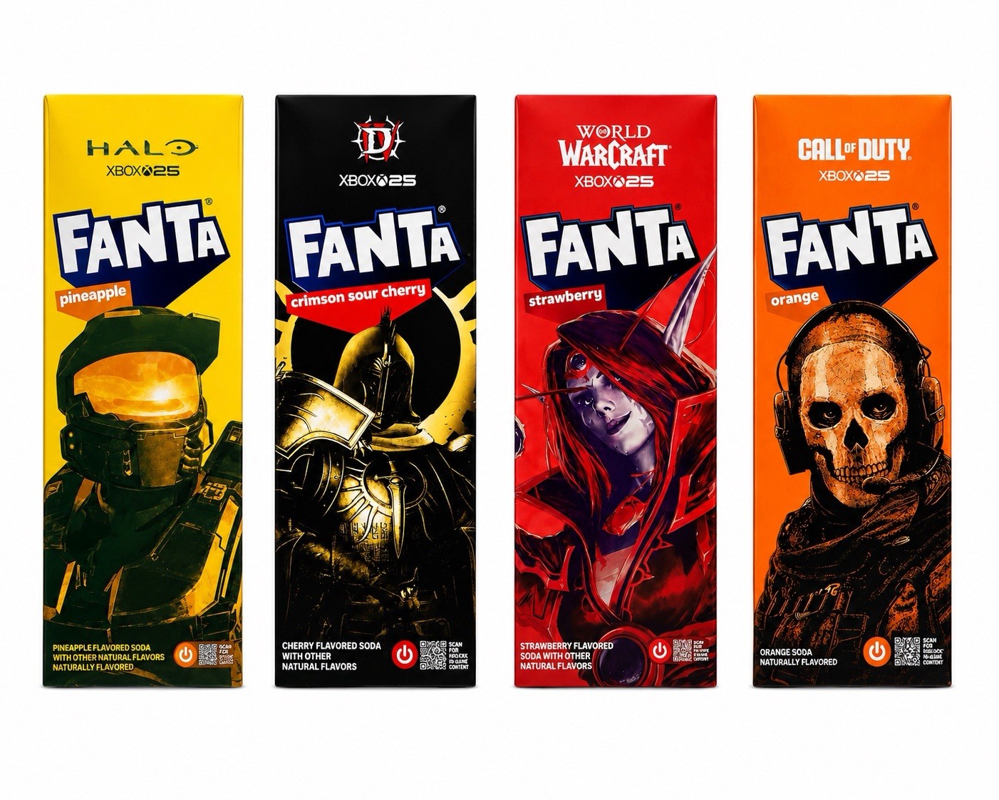 Fanta Xbox 2025 4 Box Set Promotional Collection Halo WoW Diablo COD