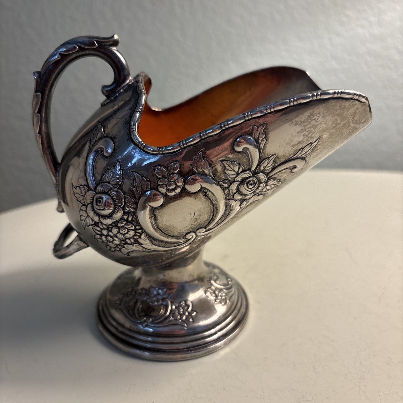 Raimond Vintage Sugar Scuttle Etched Ornate Floral Silverplated No Scoop
