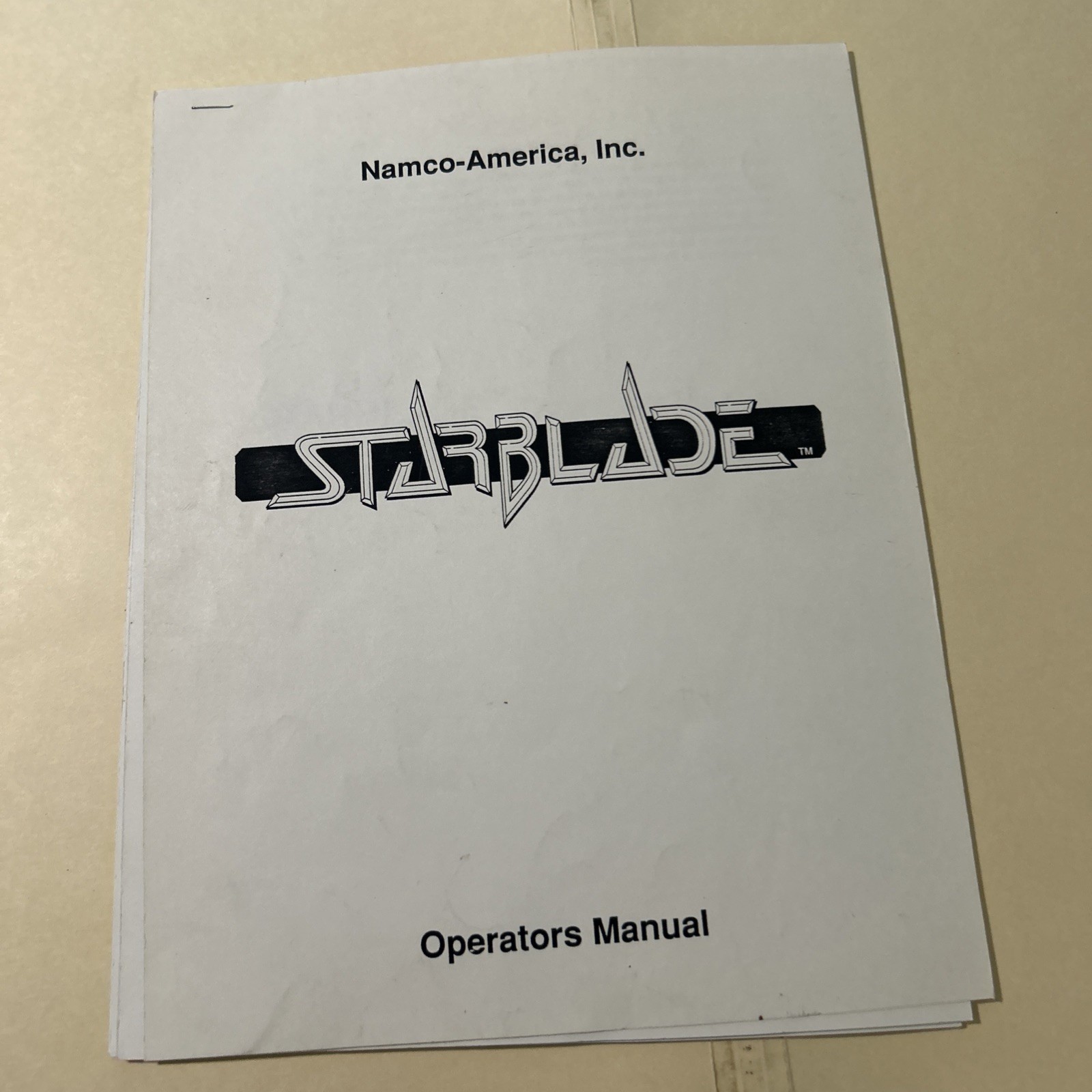 Original Star Blade Namco arcade video game owners manual