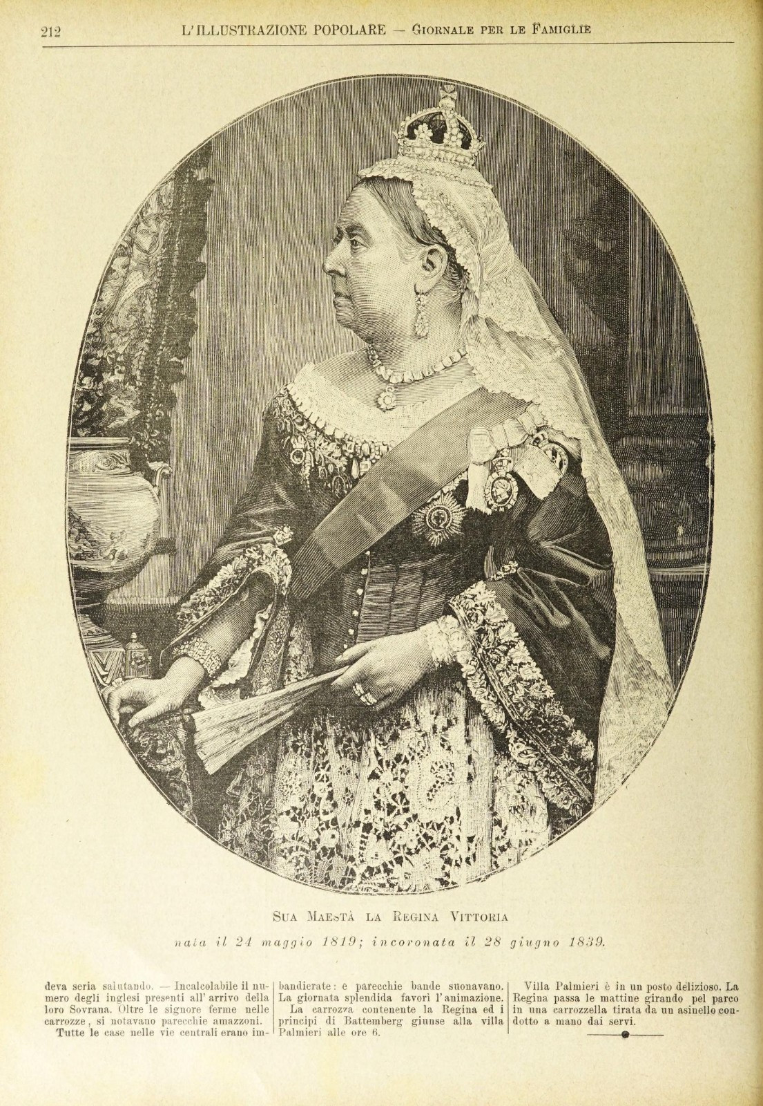 QUEEN VICTORIA From an Italian Magazine 1890s - 8 X 10 In Photo