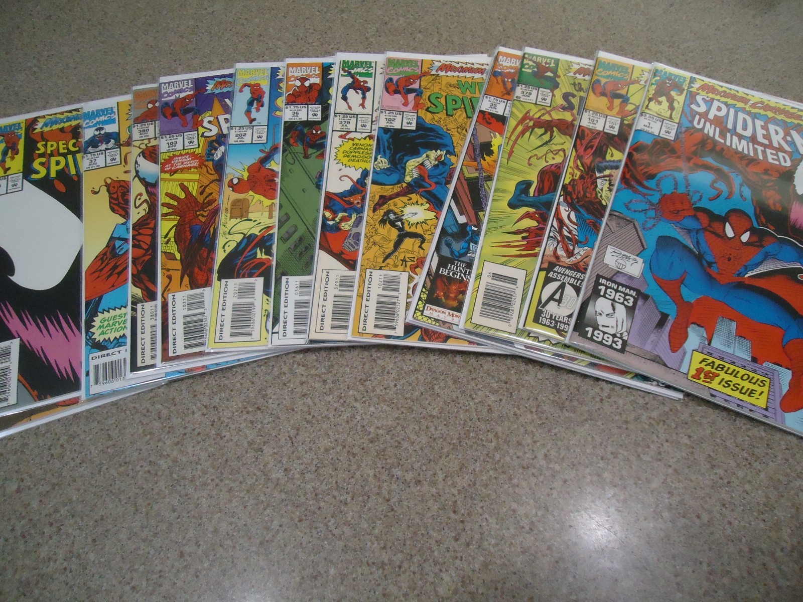 MAXIMUM CARNAGE COMPLETE SERIES 1-4 HIGH GRADE WHITE PAGES