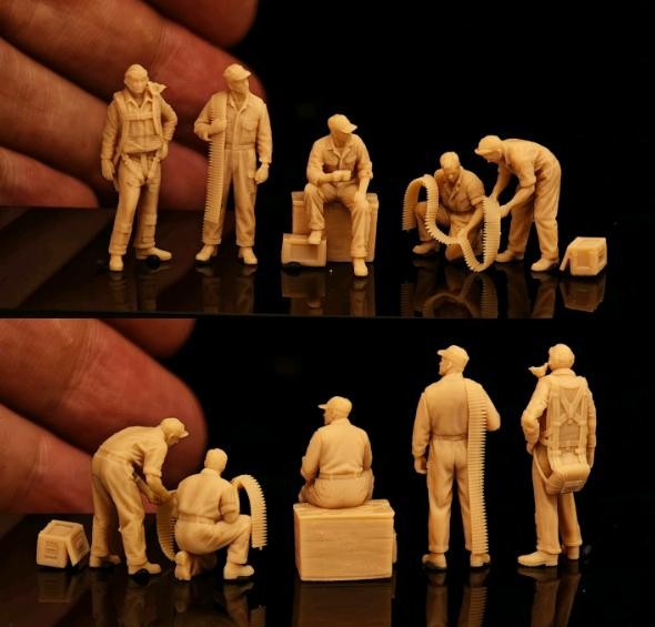 1/48 1/72 1/87 Wwii Us Air Force Pilot Ground Crew 5pcs Soldier Printed