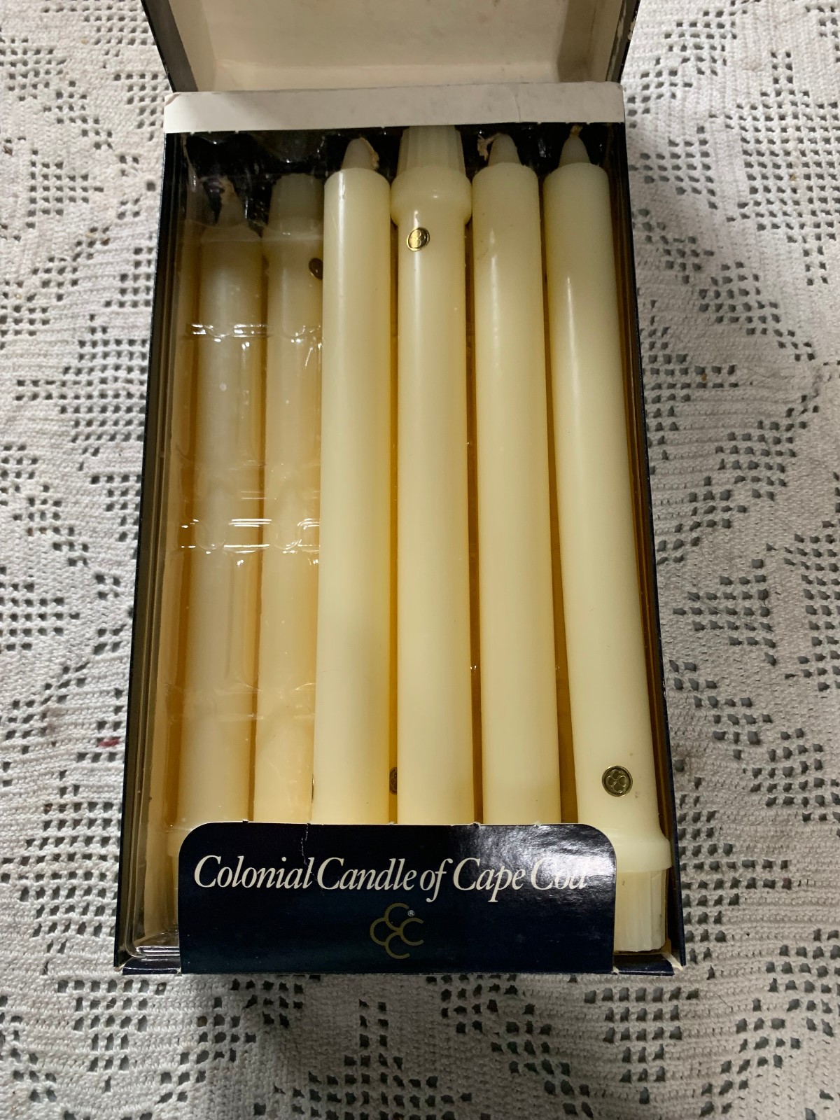 10 VINTAGE Colonial Candles Of Cape Cod Ivory Tapers C10 10
