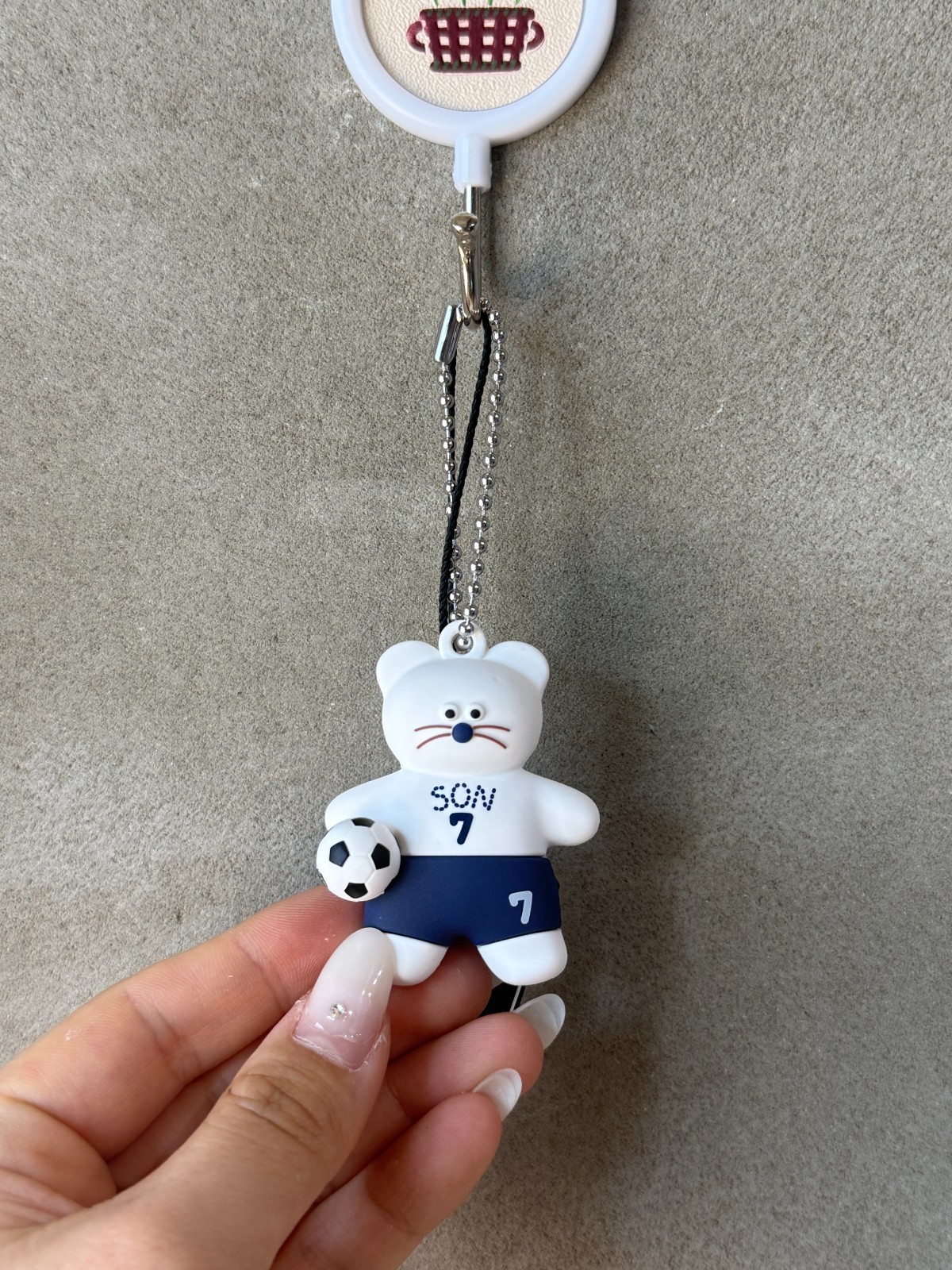 NOS7 x Monamhee Son Heung-Min Keychain Keyring Accessory White 1pc NWT