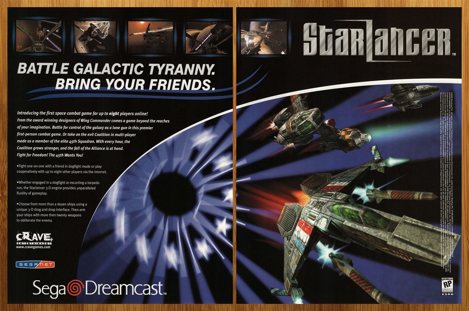 2000 StarLancer Sega Dreamcast Vintage Print Ad/Poster Official Game Promo Art