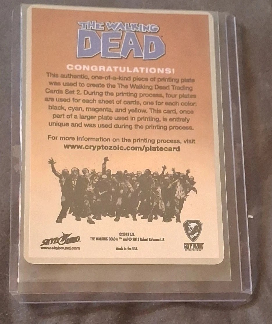 2013 Walking Dead Printing Plate Cyan 1/1