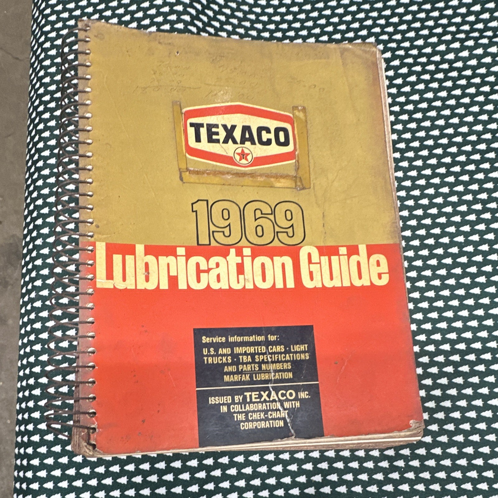1969 Texaco Lubrication Guide Original