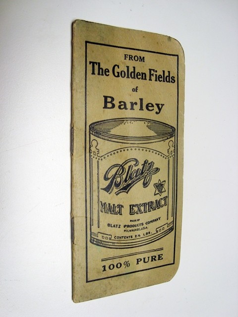 Circa 1924 Blatz Malt Extract Pocket Notebook, Milwaukee, Wisconsin