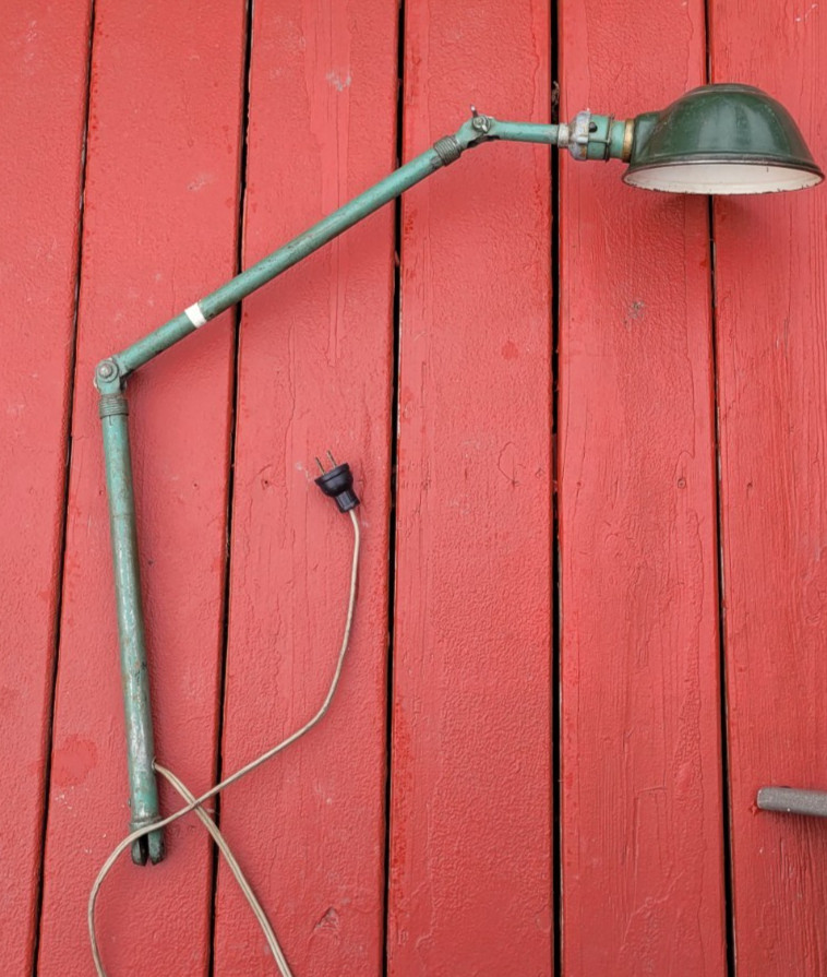 Vintage Industrial Articulating Machine Shop Work Light Lamp Tested