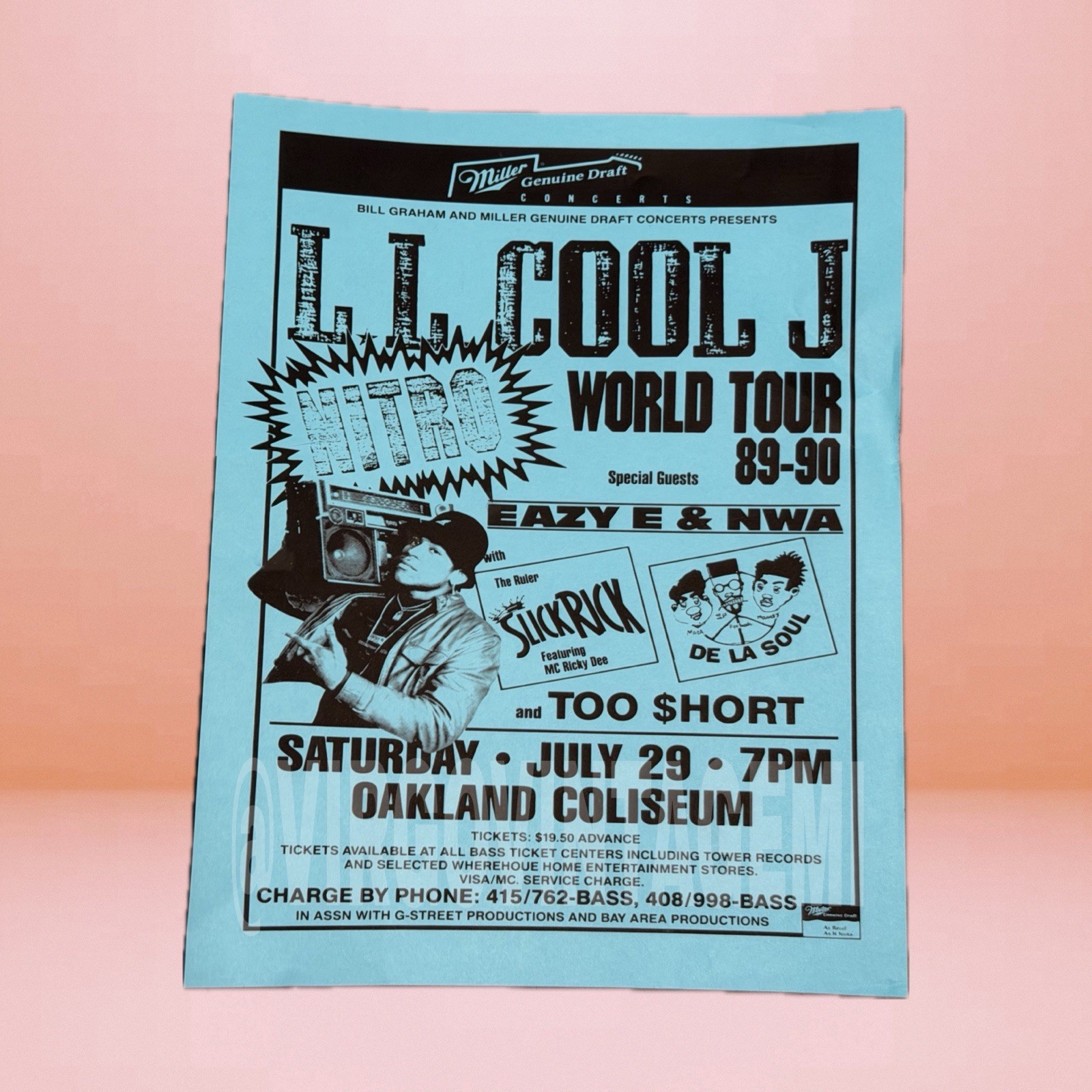 L.L. Cool J Flyer (July 29, 1989 - Oakland Coliseum in Oakland)