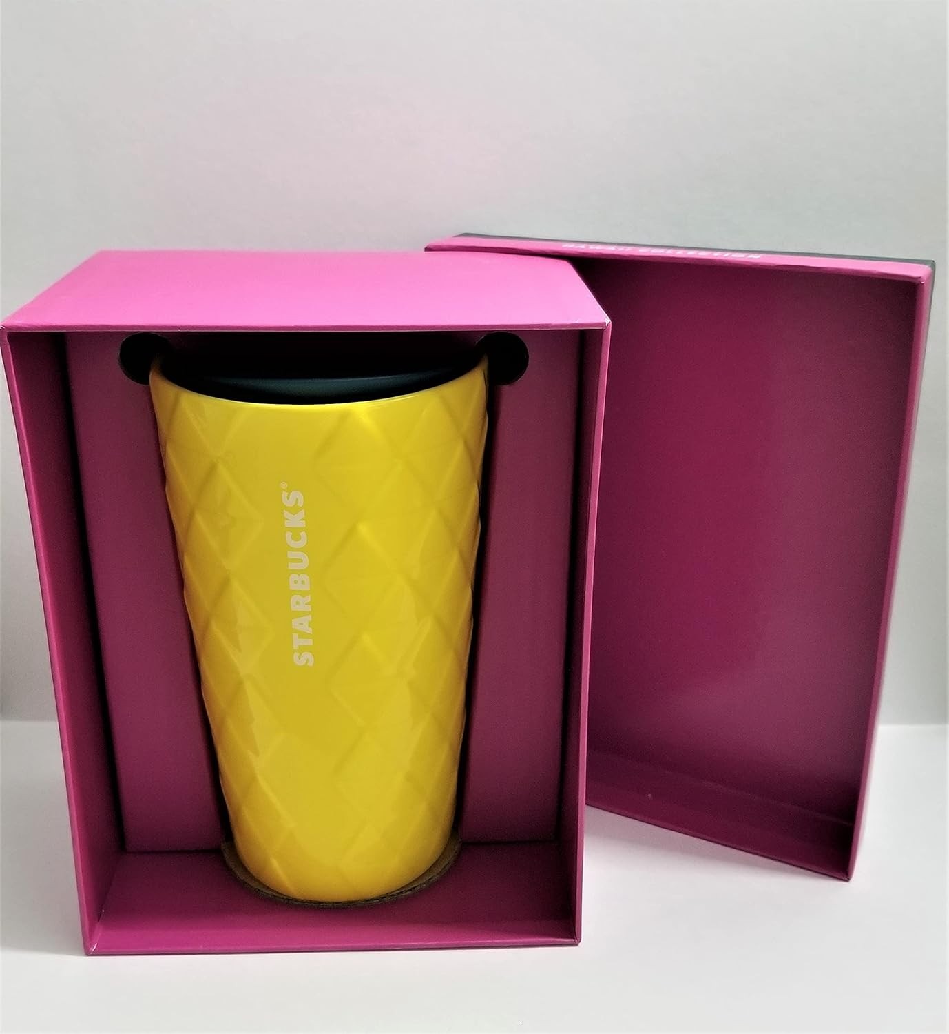NEW Starbucks Ceramic Tumbler Hawaii Collection Yellow Pineapple 12oz Tropical