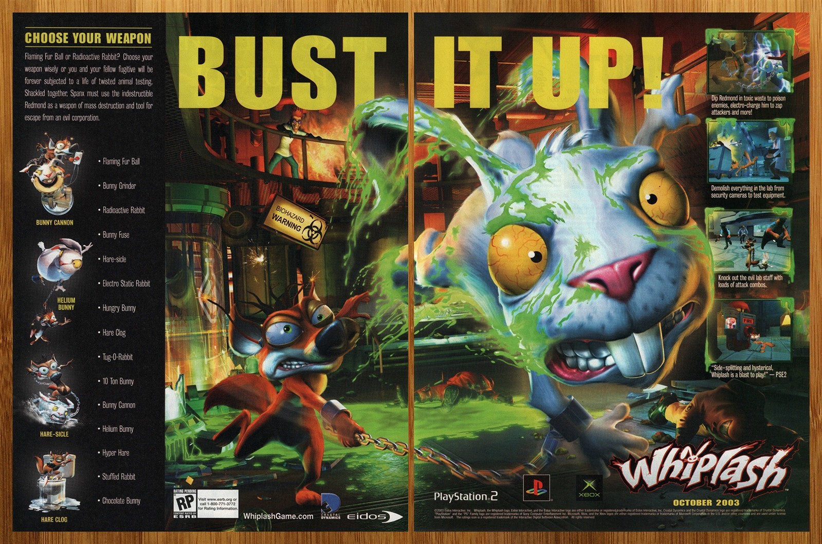 2003 Whiplash Playstation 2 PS2 Xbox Vintage Print Ad/Poster Official Promo Art