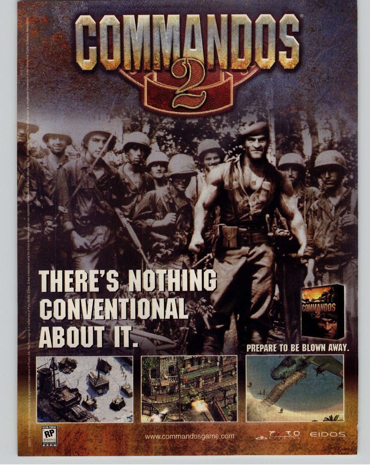 Commandos 2: Men of Courage WWII PC Video Game Art 2000 Vintage Print Ad Poster 